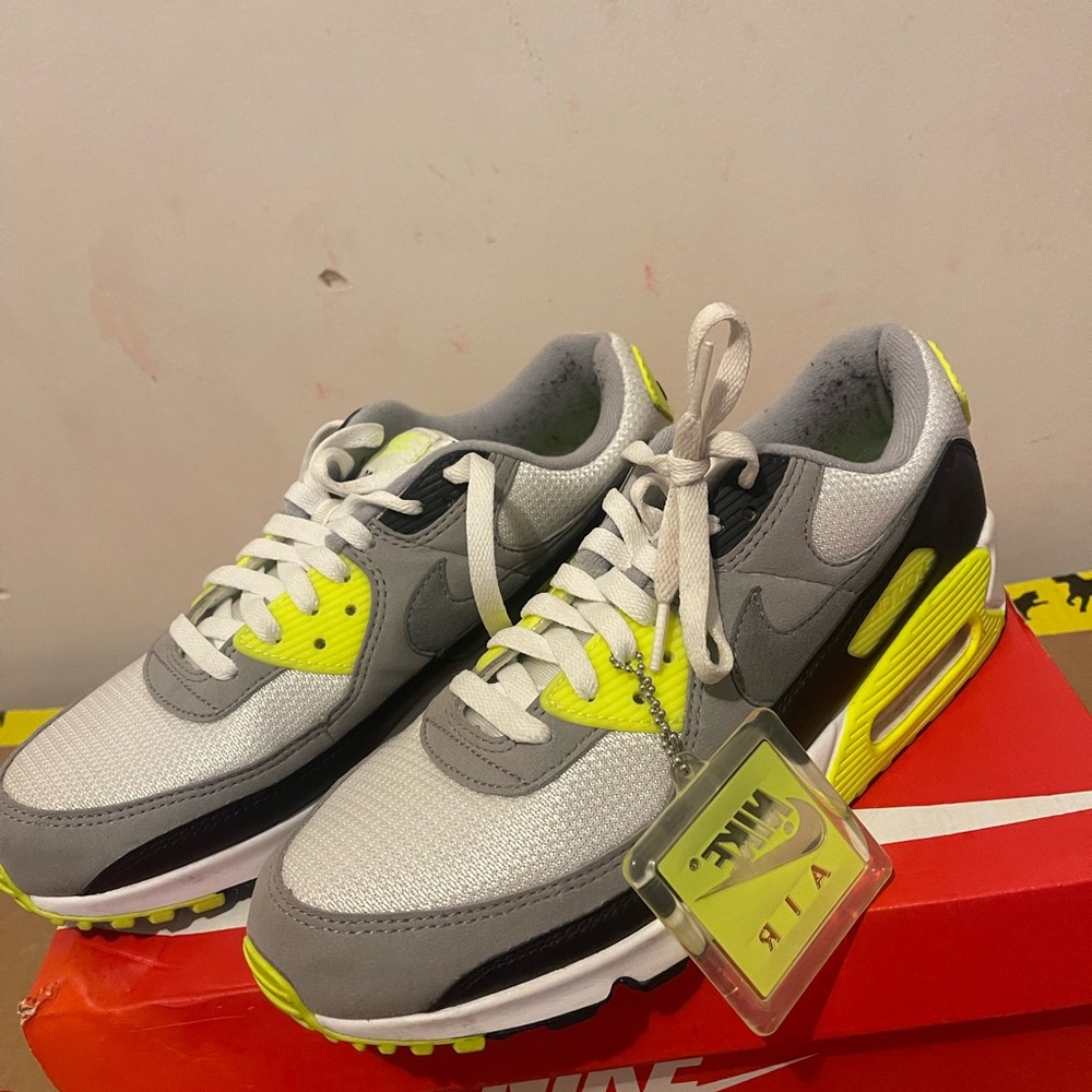 Nike Air Max Gray and Neon Green Sneakers